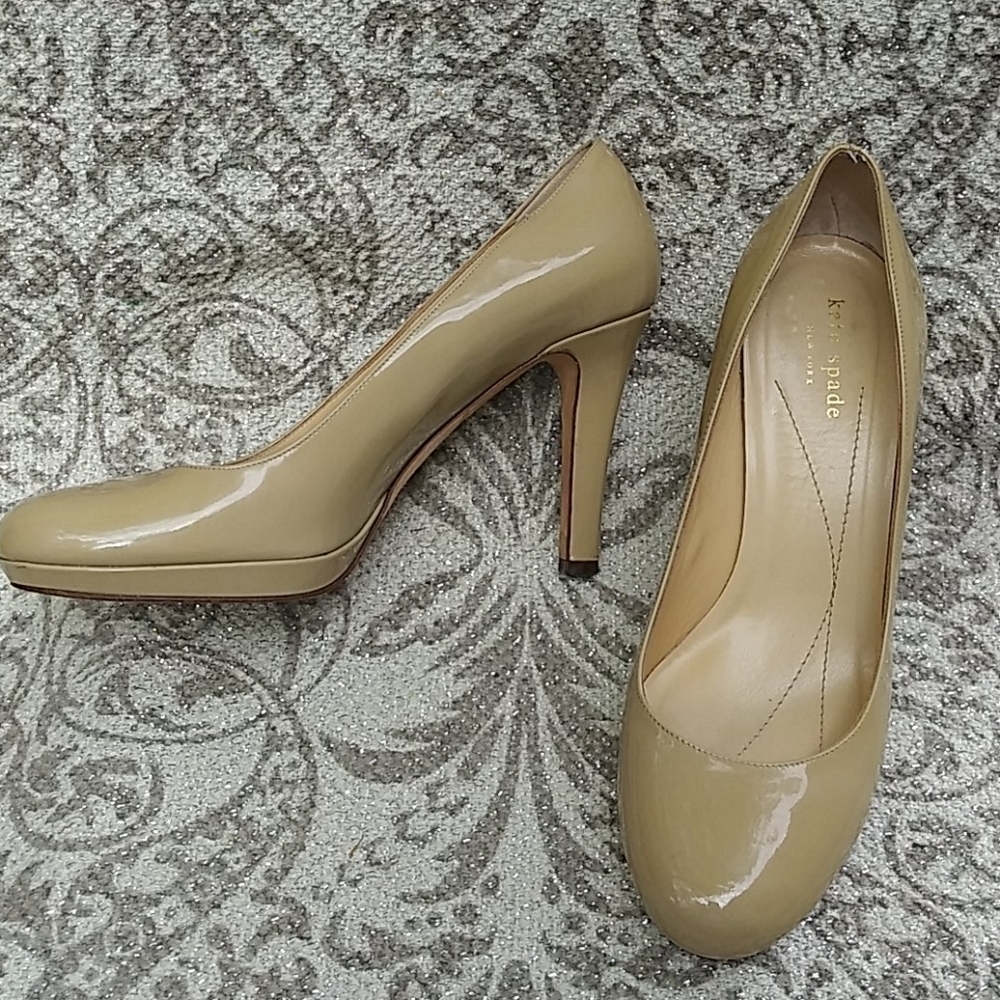 Kate Spade Kendra Round Toe Nude Platform Pumps